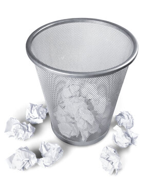 Crumpled Paper in a Waste Basket