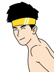 cute man cartoon on white background