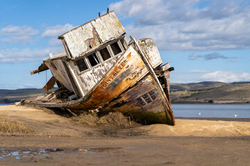 Shipwreck near Point Reyes National Seashore, Northern California. 