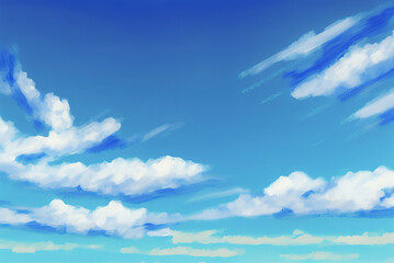 Beautiful pictorial sky of azure blue for background of illustrations.