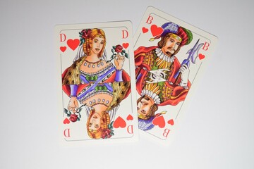 Herzbube und Herzdame ~ Spielkarten ~ Symbol f&uuml;r Liebe