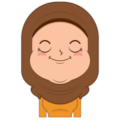 muslim girl sleep face cartoon cute