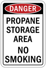 Propane warning chemical sign and labels propane storage are no smoking