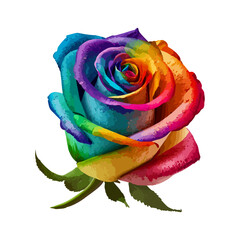 Fototapeta na wymiar Multicolored rose, rainbow. Vector stock illustration eps10.