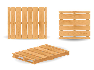 wooden pallet for shipping transportation freight isolated 3D illustration