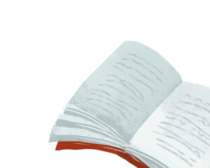 cartoon scene with torn old book or notebook isolated illustration for children