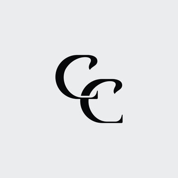 Initial letter CC logo design, Script logo