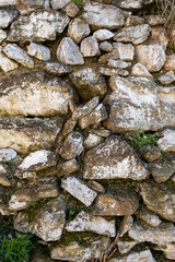 old stone wall with moss background