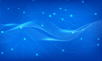 Abstract medical background. Medicine, science, technology connection, chemistry. Scientific molecules. Connection structure. Molecule and communication. Wave with a DNA molecules. Vector illustration