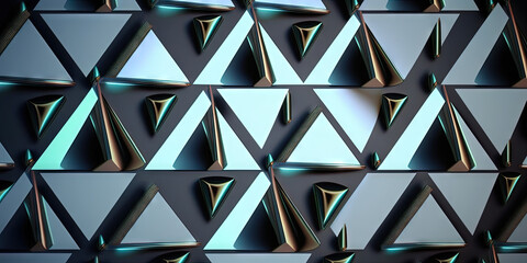 Technical 3D triangle background design, Generative AI