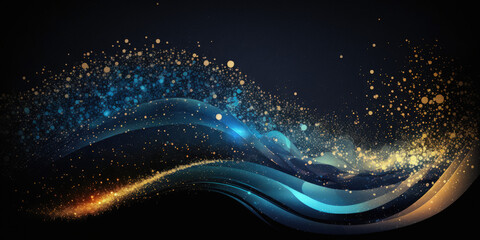 blue blurred bokeh background illustration, generative ai