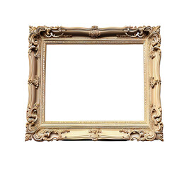 Ornate Empty Picture Frame - Transparent PNG Generative AI.