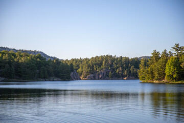 autumn landscape with lake in Killarney Provincial Park