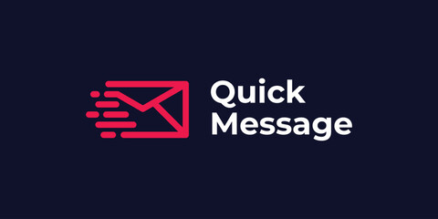 Fototapeta na wymiar fast message logo, mail icon