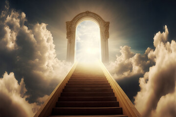 background in religion Heaven's entrance escalator to the heavens. How to succeed. Generative AI