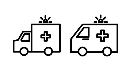 Ambulance icon vector illustration. ambulance truck sign and symbol. ambulance car