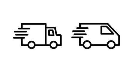 Delivery truck icon vector illustration. Delivery truck sign and symbol. Shipping fast delivery icon