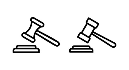 Gavel icon vector illustration. judge gavel sign and symbol. law icon. auction hammer