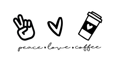 Peace Love Coffee Svg, Peace Sign Svg, Coffe Svg, Peace Love, Svg Files for Cricut, Coffee svg Digital Download