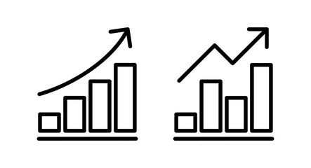 Growing graph Icon vector illustration. Chart sign and symbol. diagram icon