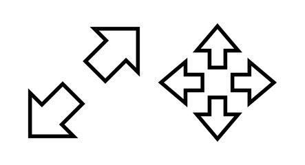 Fullscreen Icon vector illustration. Expand to full screen sign and symbol. Arrows symbol