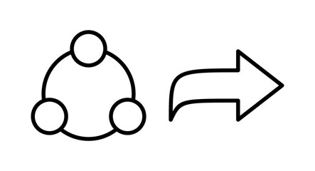 Share icon vector illustration. Sharing sign and symbol