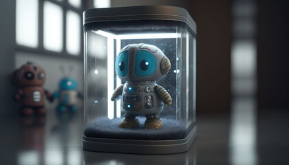 Kid's Cute Robot Toy Inside Display Case Packaging