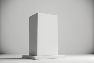 white podium on a white background. Generative AI