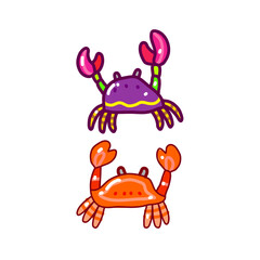crab doodle illustration isolated background