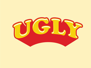 Set of funny and ugly logo word