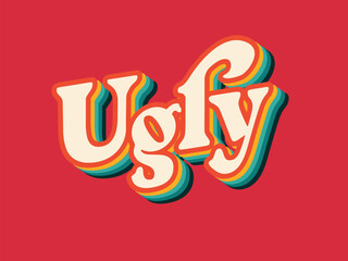 Set of funny and ugly logo word