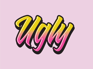 Set of funny and ugly logo word