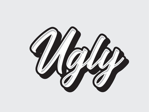Set of funny and ugly logo word