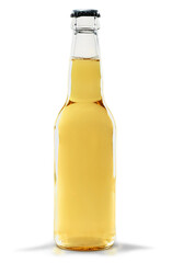 Glass beer bottle with beer