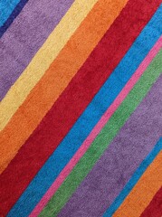 Colorful striped towel closeup. Full frame diagonal stripes