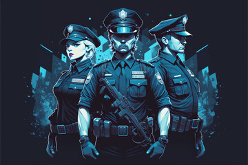 Fototapeta premium Police team