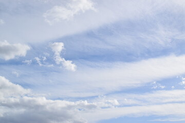 Peaceful blue sky with light clouds