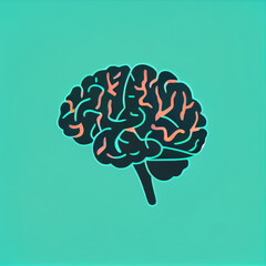 Human brain illustration. Generative AI