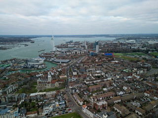 Obraz premium Portsmouth Aerial View, Shot with Mini 3 Pro