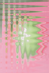 Distorted photo, abstract in pink-green colors. Psychedelic design.