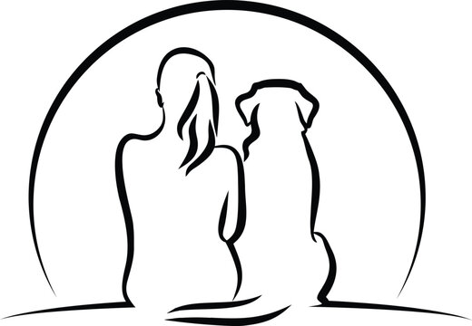 Dog Sitter Logo Icon Design Vector Template