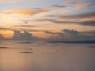 sunset over the lake