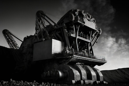 a close up of a coal industry's facilities. Generative AI