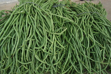 fresh long beans sold in traditional markets