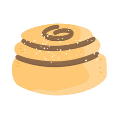 Cinnamon bun sweet roll with sugar