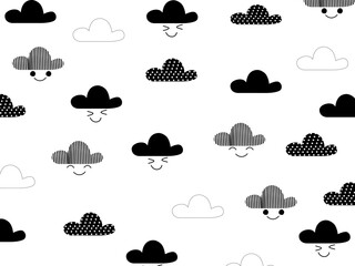 Cute Cloud pattern seamless in simple style.