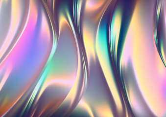 Abstract holographic background with waves. Generative AI