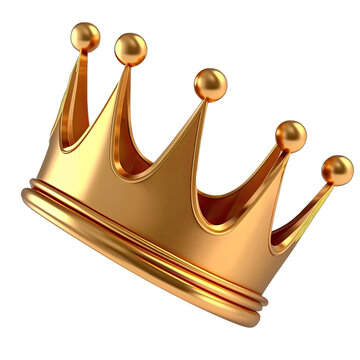 Gold crown isolated. Golden crown on a transparent background. Vector illustration. Generative AI