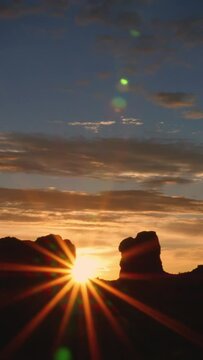 Vertical Video Tranquil Desert Southwest Sunset Timelapse