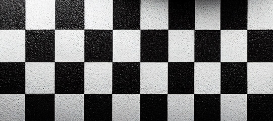Fototapeta premium black and white checkerboard texture background with Generative AI Technology